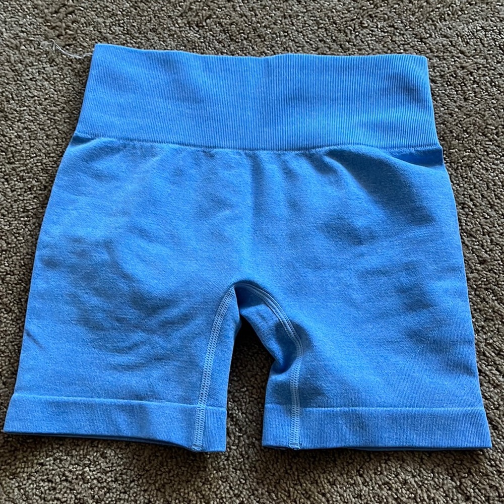 blue biker shorts